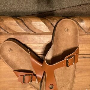 Brown Leather Sandals with Buckles